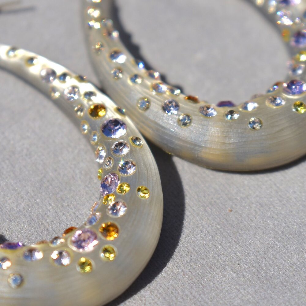 Alexis Bittar | Crystal Encrusted Lucite Hoop Drop Earrings